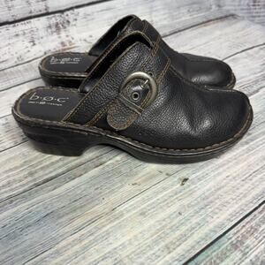 Born B.O.C Leather Clogs Slip-On Buckle Mule Comfort Shoes Size 9